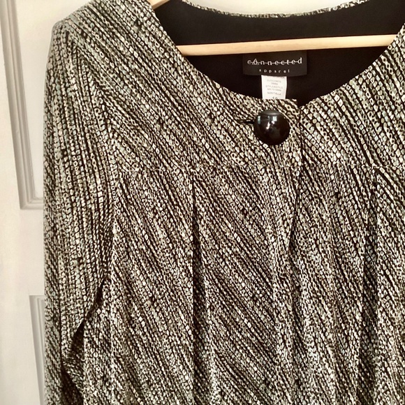 Vtg CONNECTED APPAREL Micro Pleat Built-in Jacket Dress Midi Size 10 Elegant - Picture 6 of 14